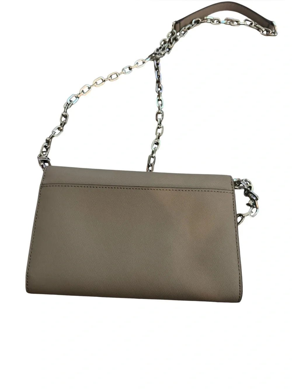 Tory Burch Robinson Chain Wallet in French Gray NWOT